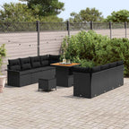 vidaXL Garten-Sofa-Set mit Kissen mit Speicher Schwarz 80 x 80 x 71 cm