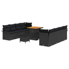 vidaXL Garten-Sofa-Set mit Kissen mit Speicher Schwarz 80 x 80 x 71 cm