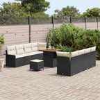 vidaXL Garten-Sofa-Set mit Kissen Schwarz und Creme 80 x 80 x 71 cm