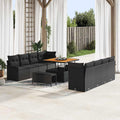 vidaXL Garten-Sofa-Set mit Kissen Schwarz 100 x 100 x 71 cm