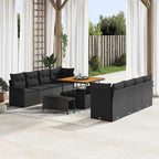 vidaXL Garten-Sofa-Set mit Kissen Schwarz 100 x 100 x 71 cm