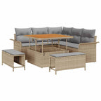 vidaXL Garten-Sofa-Set mit Kissen mit Kissen 8 pcs Beige und Hellgrau