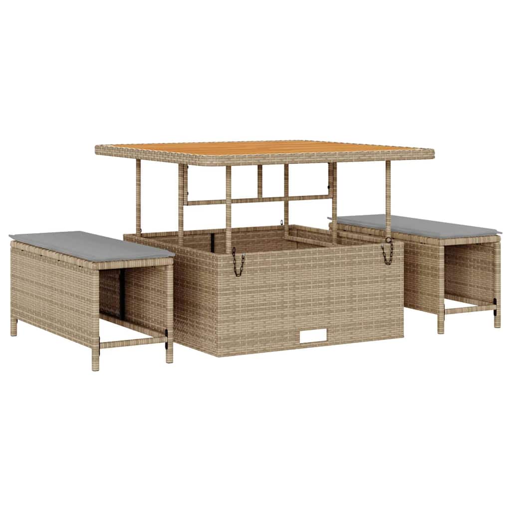 vidaXL Garten-Sofa-Set mit Kissen mit Kissen 8 pcs Beige und Hellgrau