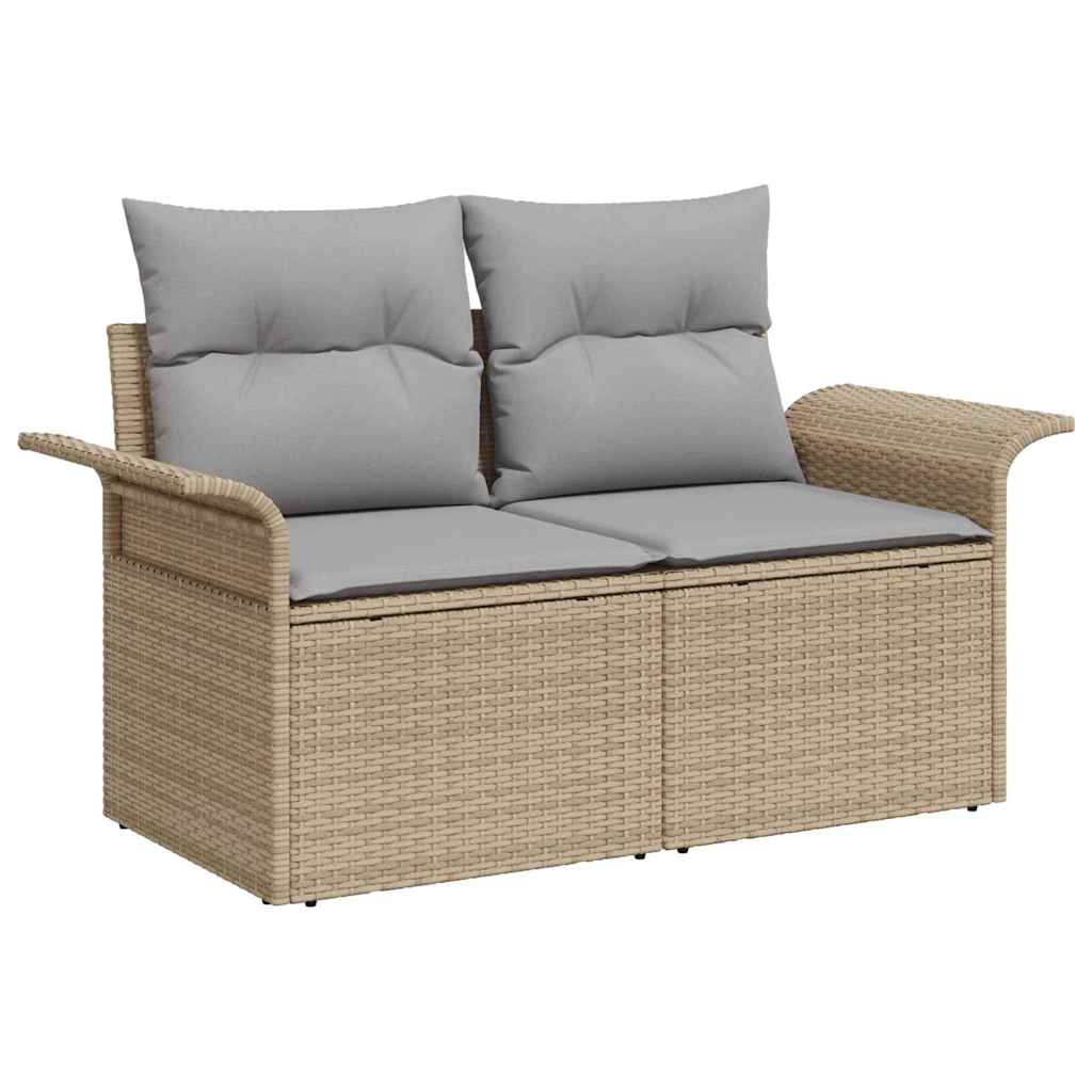 vidaXL Garten-Sofa-Set mit Kissen mit Kissen 8 pcs Beige und Hellgrau