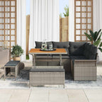 vidaXL Garten-Sofa-Set mit Kissen mit Speicher mit Kissen 8 pcs Grau