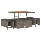 vidaXL Garten-Sofa-Set mit Kissen mit Speicher mit Kissen 8 pcs Grau