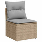 vidaXL Garten-Sofa-Set mit Kissen mit Kissen 9 pcs Beige und Hellgrau