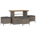 vidaXL Garten-Sofa-Set mit Kissen mit Speicher mit Kissen 9 pcs Grau