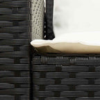 vidaXL Gartensofa mit Kissen Schwarz Poly Rattan