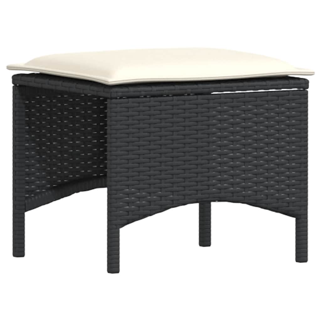 vidaXL 5-tlg. Garten-Sofagarnitur mit Kissen Schwarz Poly Rattan
