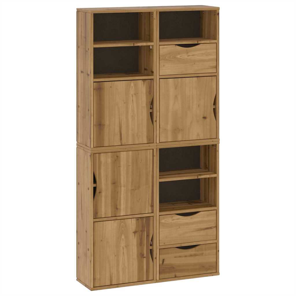 vidaXL Beistellschränke 4 Stk. ODDA 40x24x79 cm Massivholz Kiefer