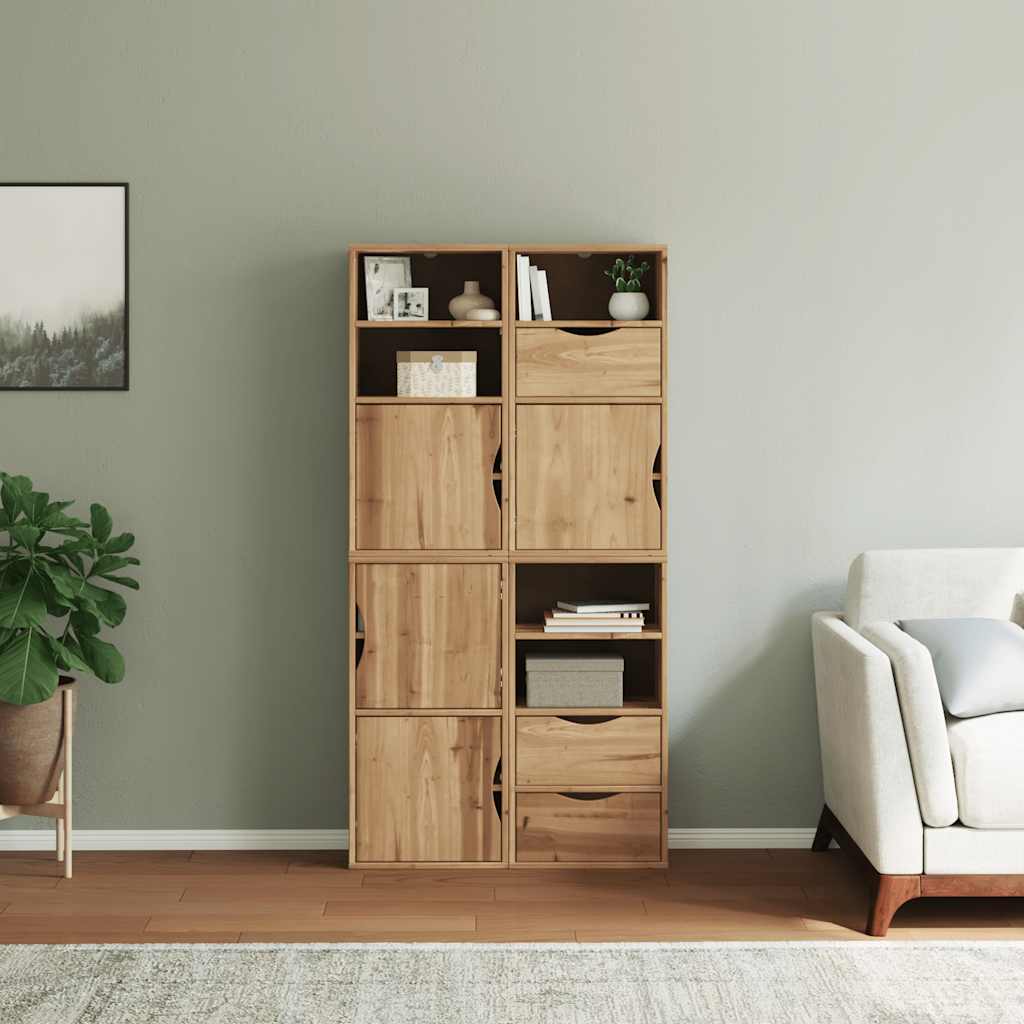 vidaXL Beistellschränke 4 Stk. ODDA 40x24x79 cm Massivholz Kiefer
