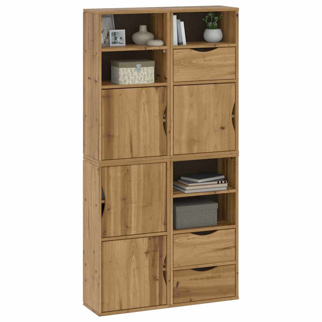 vidaXL Beistellschränke 4 Stk. ODDA 40x24x79 cm Massivholz Kiefer