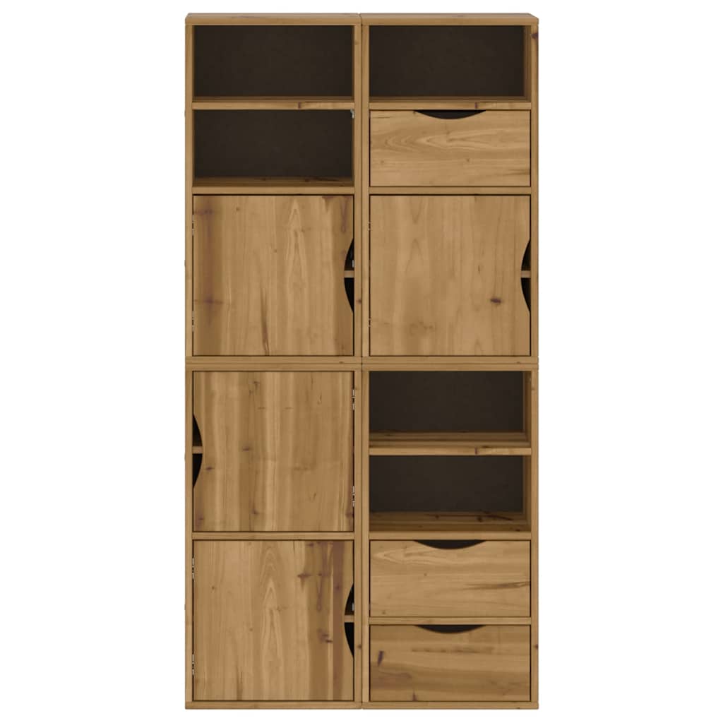 vidaXL Beistellschränke 4 Stk. ODDA 40x24x79 cm Massivholz Kiefer