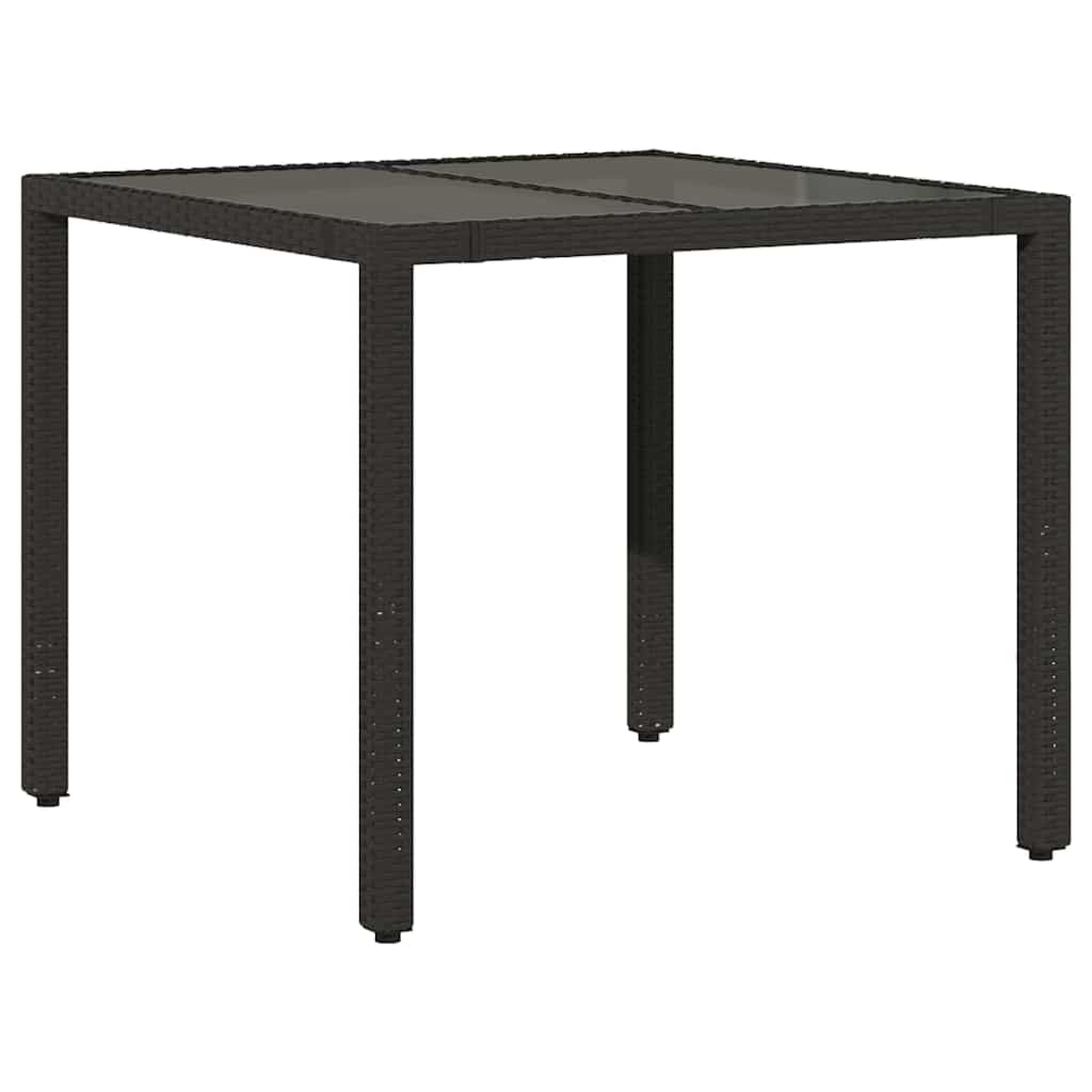 vidaXL Garten Essgruppe 3 pcs Schwarz Poly-Rattan