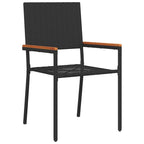 vidaXL Garten Essgruppe 3 pcs Schwarz Poly-Rattan