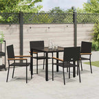 vidaXL Garten Essgruppe 5 pcs Schwarz Poly-Rattan