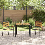 vidaXL Garten Essgruppe 3 pcs Schwarz und Braun Poly-Rattan