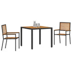vidaXL Garten Essgruppe 3 pcs Schwarz und Braun Poly-Rattan