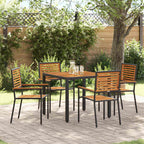 vidaXL Garten Essgruppe 5 pcs Schwarz und Braun Poly-Rattan