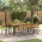 vidaXL Garten Essgruppe 9 pcs Schwarz und Braun Poly-Rattan