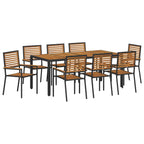 vidaXL Garten Essgruppe 9 pcs Schwarz und Braun Poly-Rattan