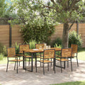 vidaXL Garten Essgruppe 7 pcs Schwarz Massivholz Akazie