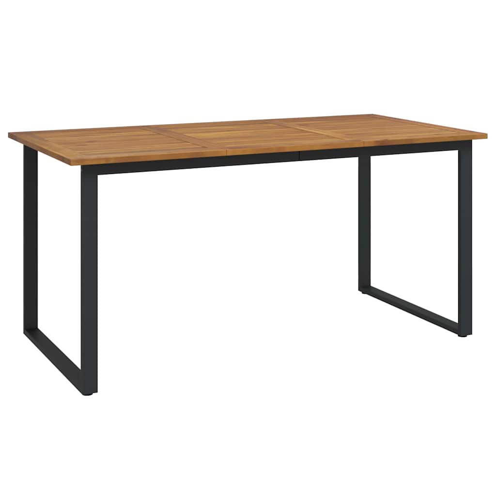 vidaXL Garten Essgruppe 7 pcs Schwarz Massivholz Akazie