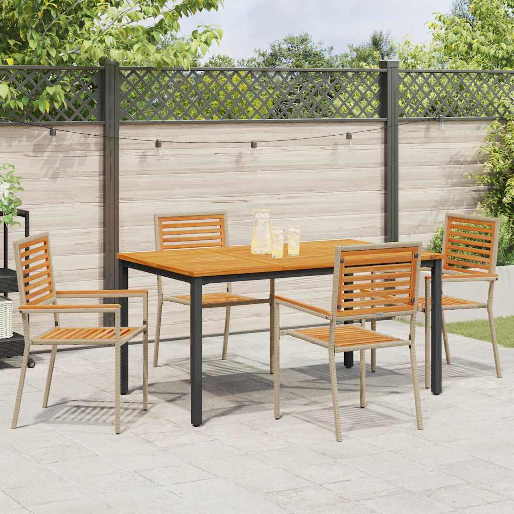 vidaXL Garten Essgruppe 4 pcs Beige und Braun Poly-Rattan