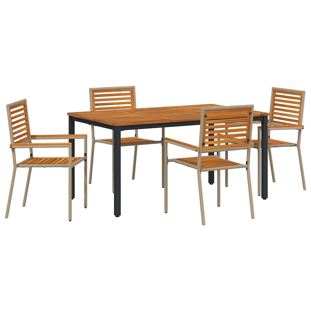 vidaXL Garten Essgruppe 4 pcs Beige und Braun Poly-Rattan