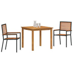 vidaXL Garten Essgruppe 3 pcs Schwarz Massivholz Akazie