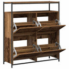 vidaXL Schuhschrank mit Regal Altholz 100 x 34 x 112 cm Holzwerkstoff