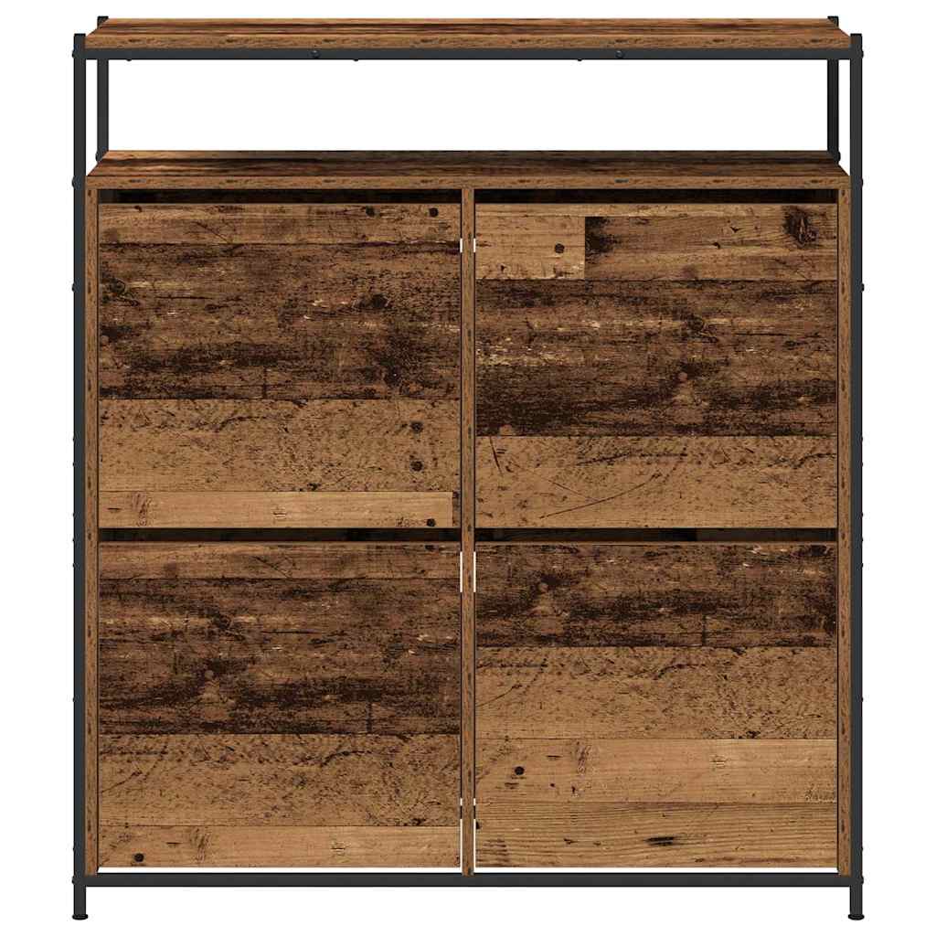 vidaXL Schuhschrank mit Regal Altholz 100 x 34 x 112 cm Holzwerkstoff