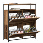 vidaXL Schuhschrank mit Regal Altholz 100 x 34 x 112 cm Holzwerkstoff