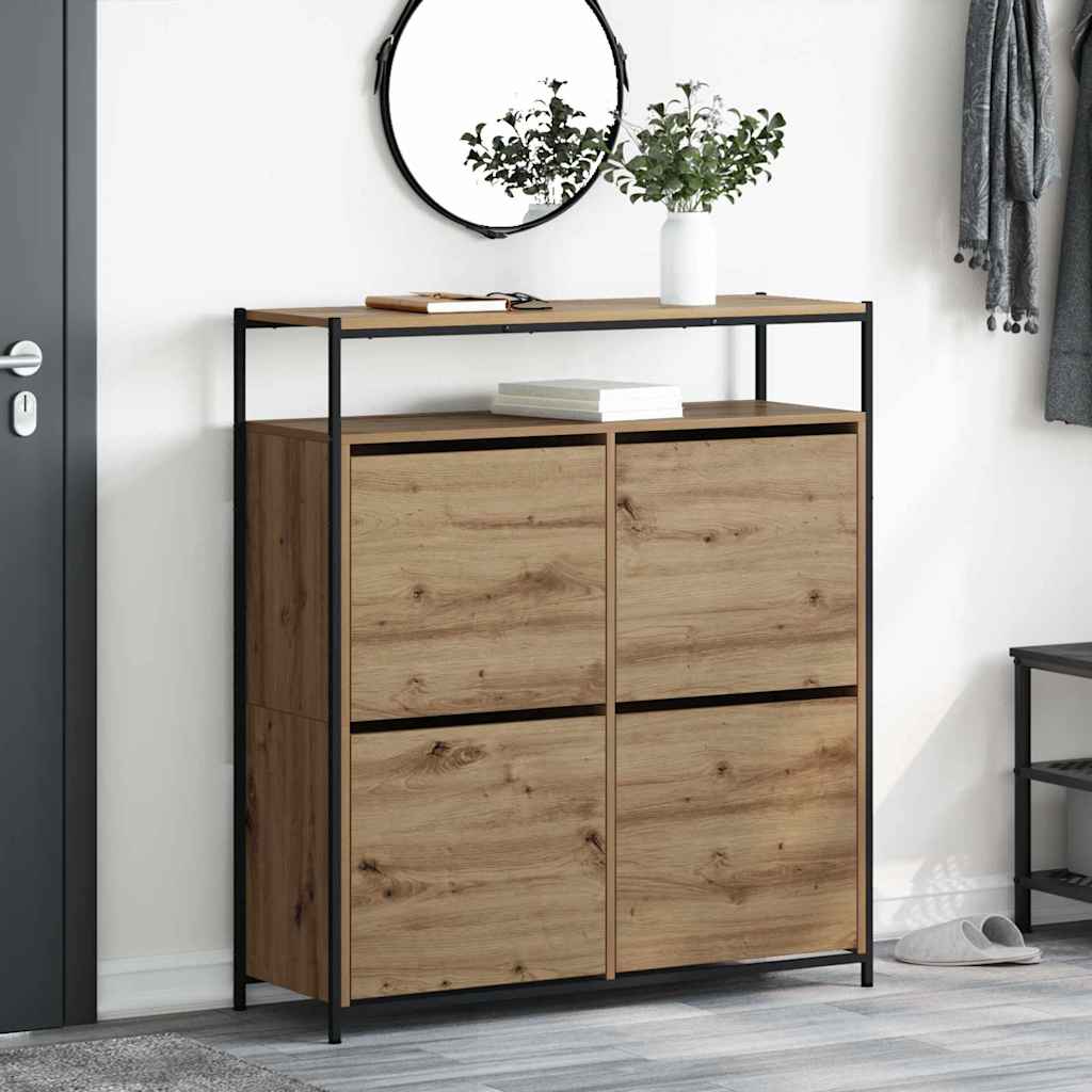 vidaXL Schuhschrank Artisan-Eiche 100 x 34 x 112 cm Holzwerkstoff