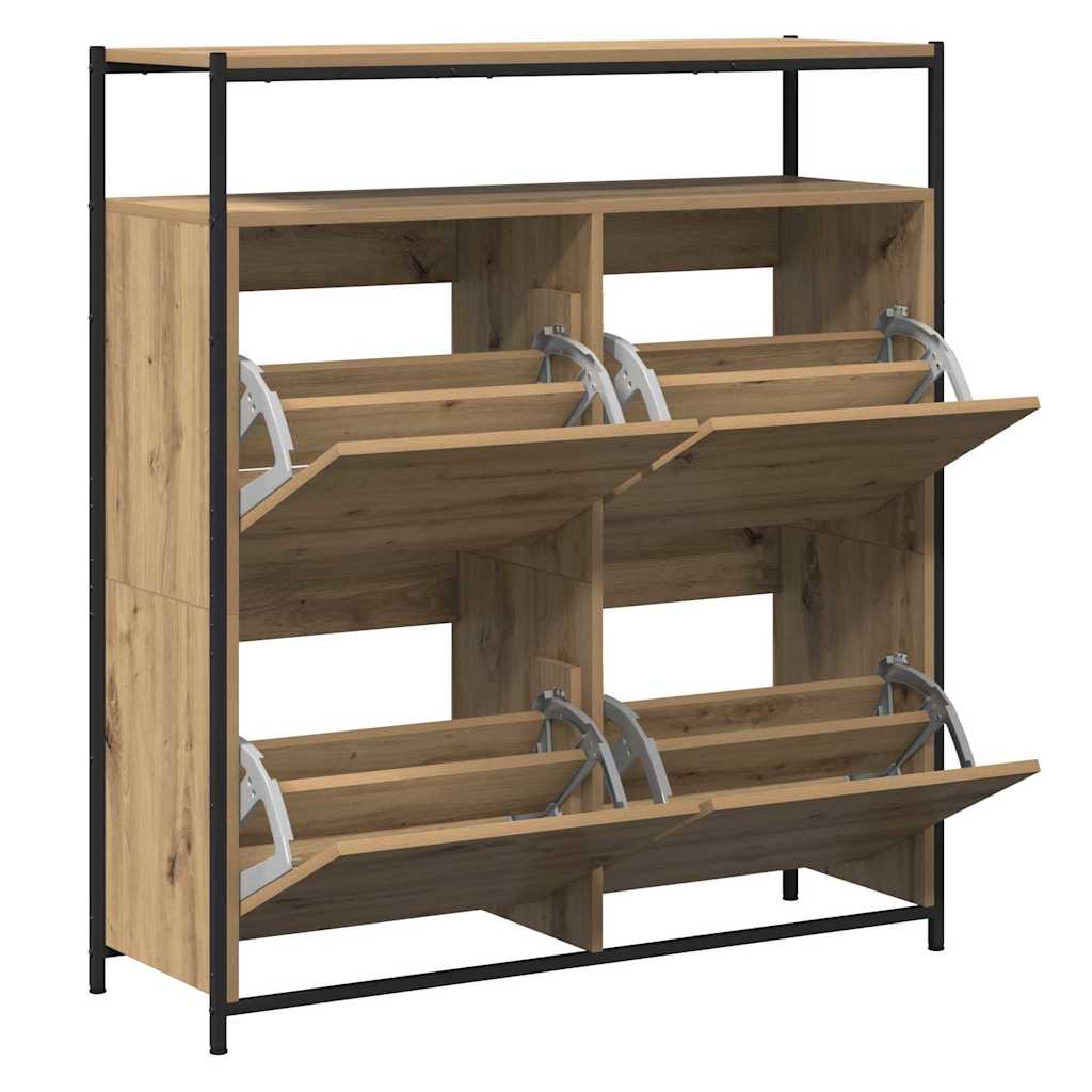 vidaXL Schuhschrank Artisan-Eiche 100 x 34 x 112 cm Holzwerkstoff