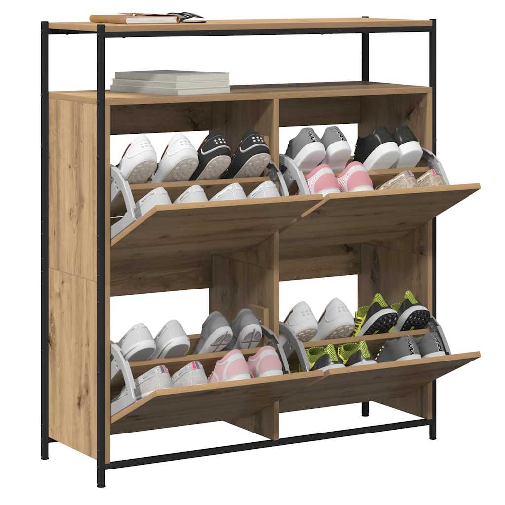 vidaXL Schuhschrank Artisan-Eiche 100 x 34 x 112 cm Holzwerkstoff