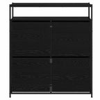vidaXL Schuhschrank mit Regal Schwarz Eichen-Optik 100 x 34 x 112 cm