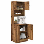 vidaXL Küchenbuffet mit Regal mit Tür 2 pcs Altholz 60 x 50 x 180 cm