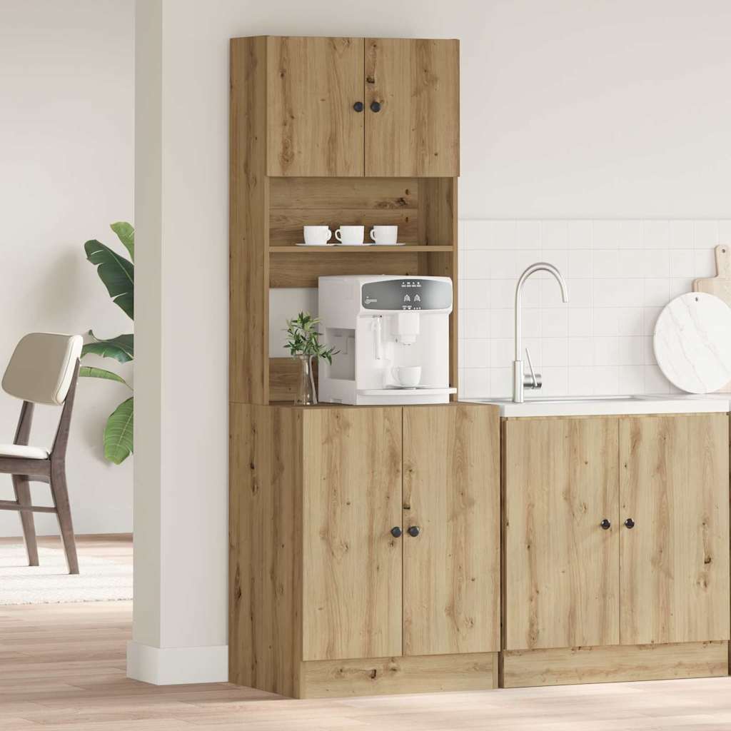 vidaXL Küchenbuffet mit Regal 2 pcs Artisan-Eiche 60 x 50 x 180 cm