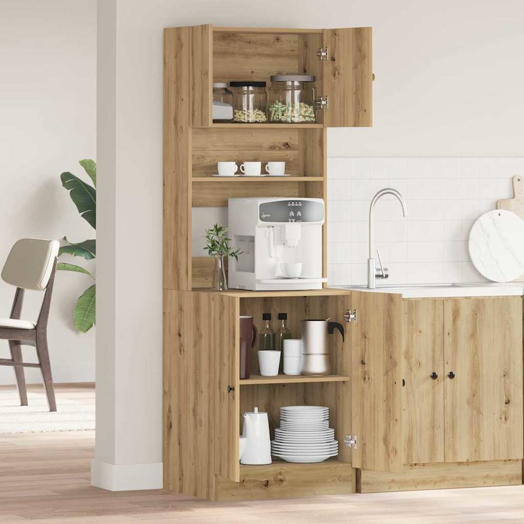 vidaXL Küchenbuffet mit Regal 2 pcs Artisan-Eiche 60 x 50 x 180 cm