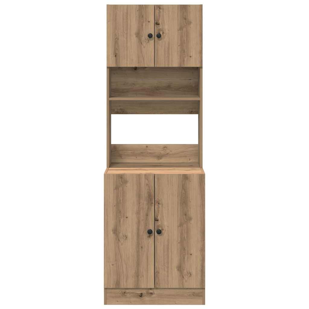 vidaXL Küchenbuffet mit Regal 2 pcs Artisan-Eiche 60 x 50 x 180 cm