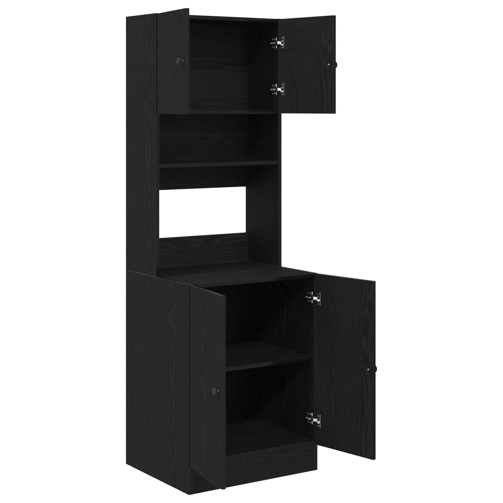 vidaXL Küchenbuffet 2 pcs Schwarz Eichen-Optik 60 x 50 x 180 cm