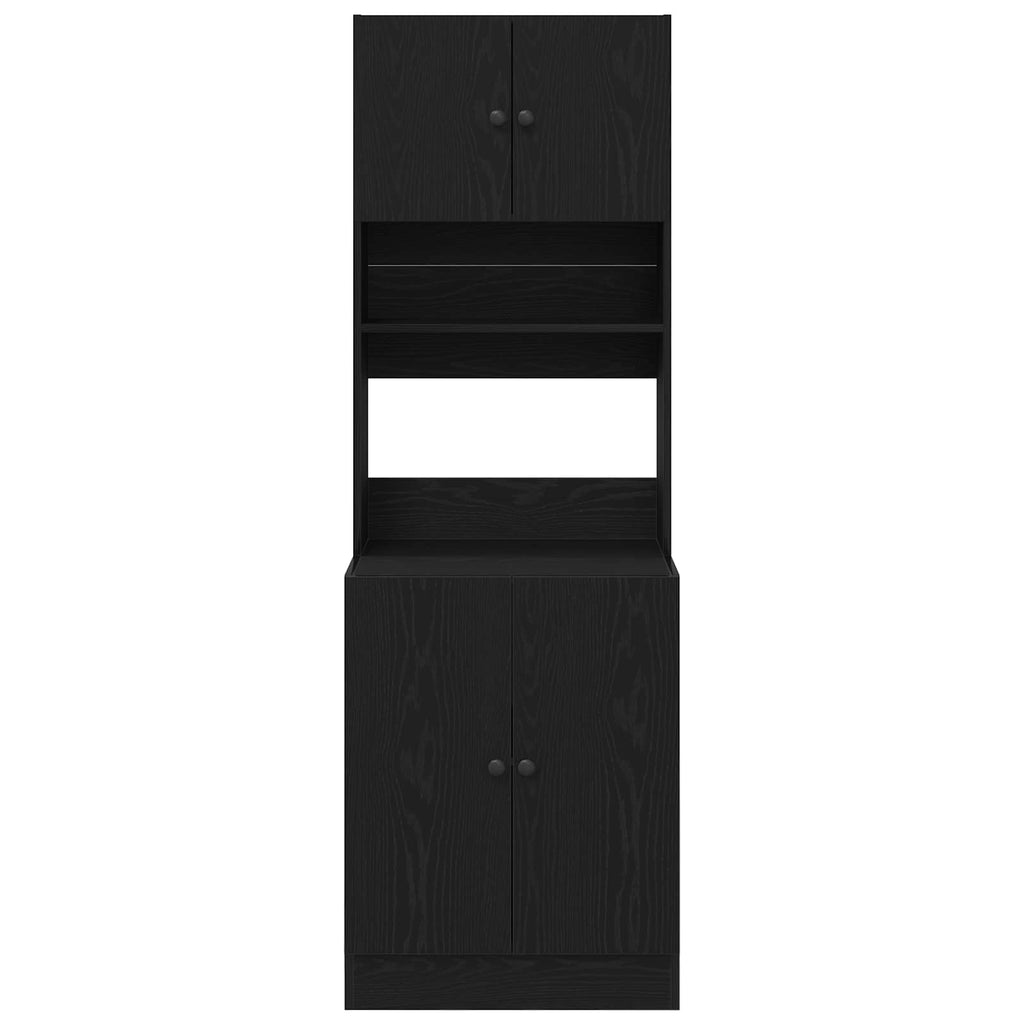 vidaXL Küchenbuffet 2 pcs Schwarz Eichen-Optik 60 x 50 x 180 cm