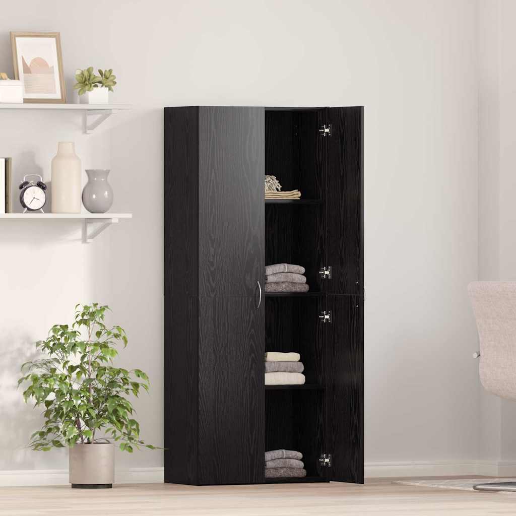 vidaXL Büroschrank Schwarz Eichen-Optik 60 x 32 x 152,5 cm