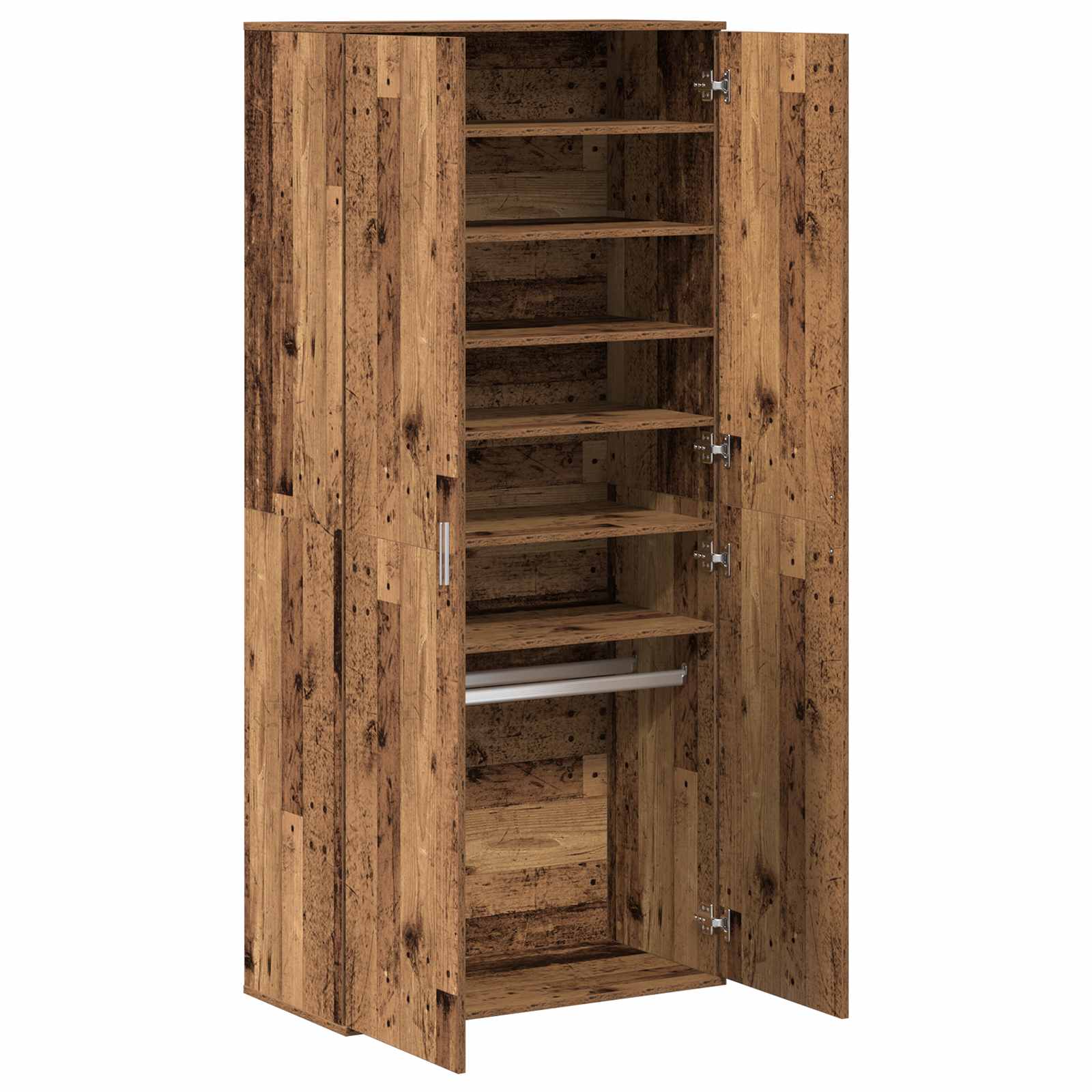 vidaXL Hochschrank mit Regal Altholz 80 x 39 x 178 cm Holzwerkstoff