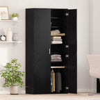vidaXL Hochschrank Schwarz Eichen-Optik 80 x 39 x 178 cm Holzwerkstoff