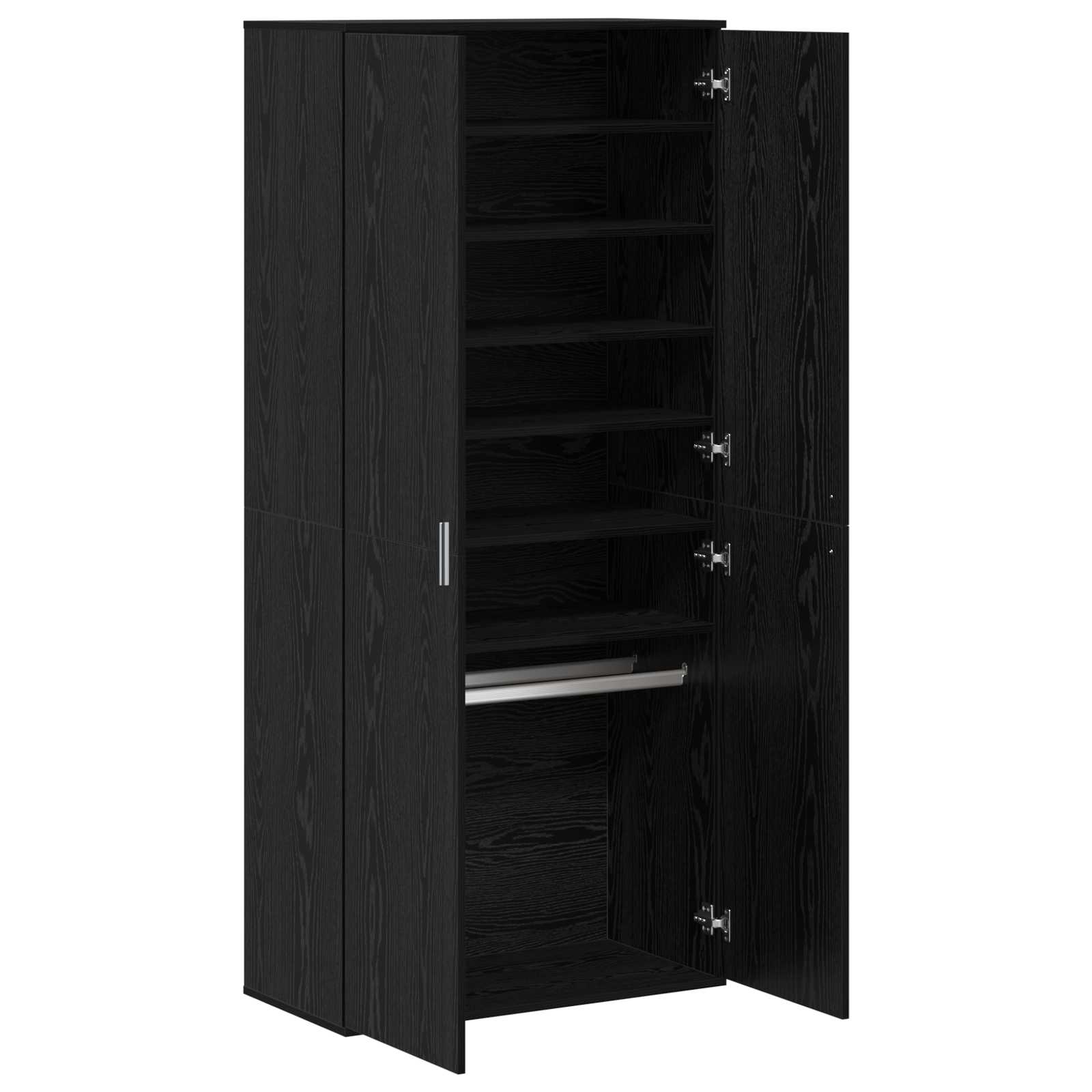 vidaXL Hochschrank Schwarz Eichen-Optik 80 x 39 x 178 cm Holzwerkstoff