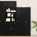 vidaXL Highboard 2 pcs Schwarz Eichen-Optik 30 x 42,5 x 185 cm