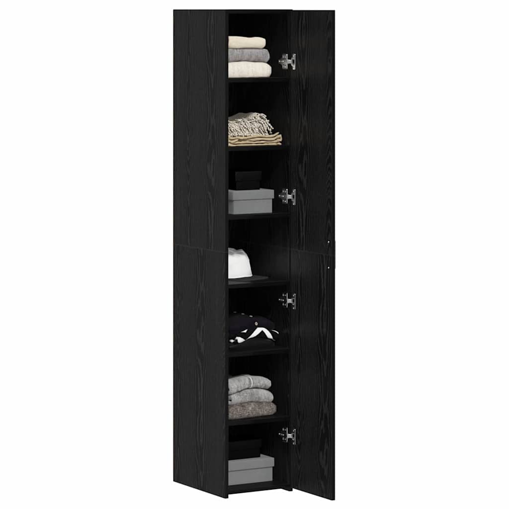 vidaXL Highboard 2 pcs Schwarz Eichen-Optik 30 x 42,5 x 185 cm